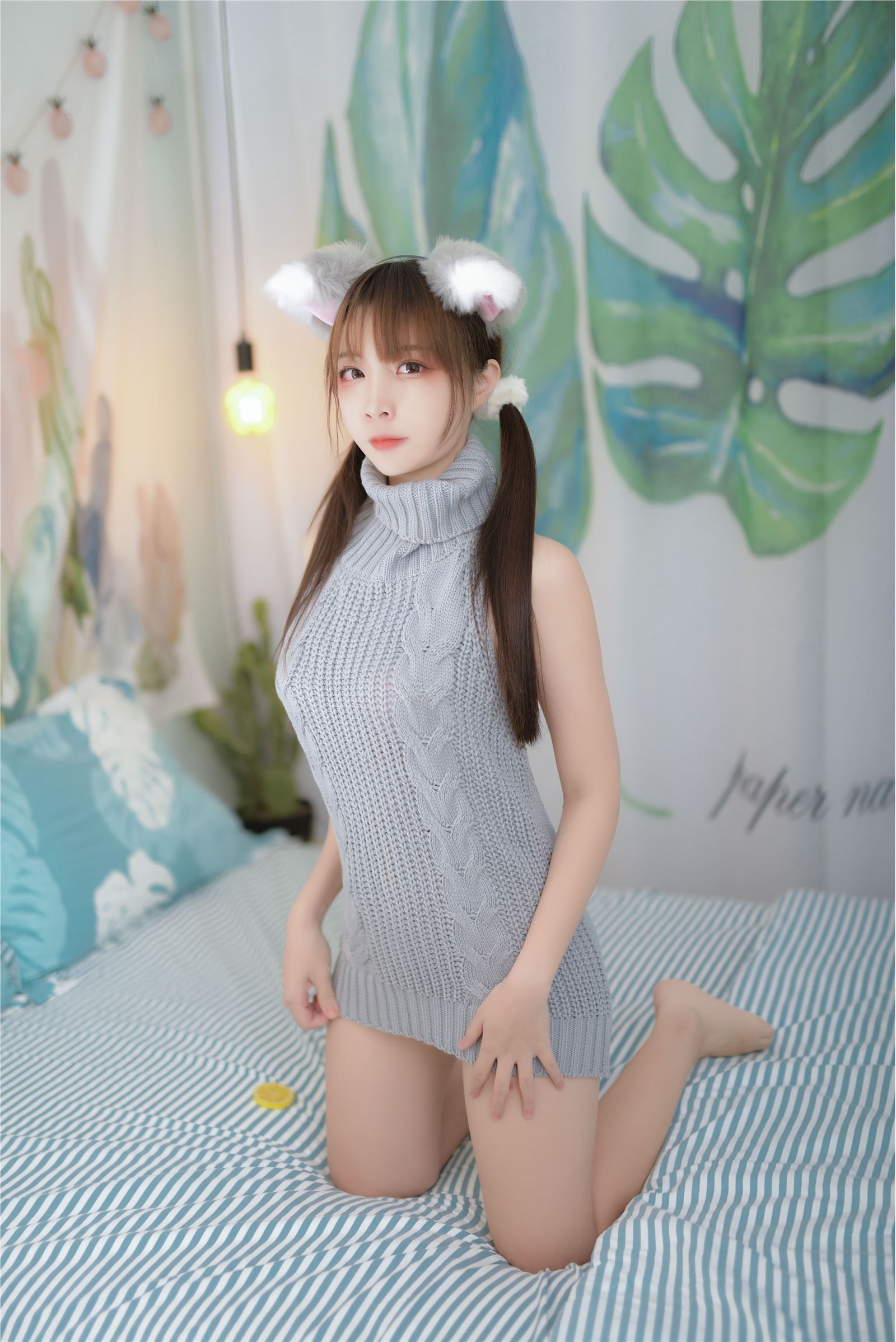Nisa NO.011 Pet girl Private home backless sweater(8)